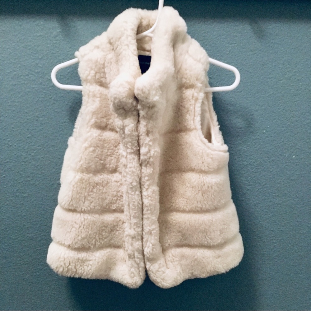Cream faux fur vest